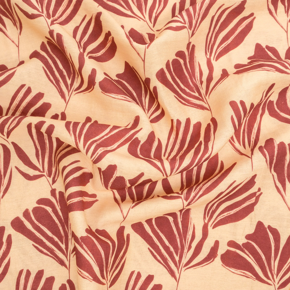Viscose Mélangée Imprimé Romie Terracotta Beige - Maison Klem